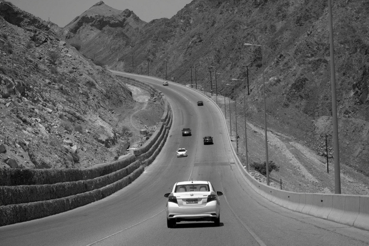 Muscat's road network is excellent — the city is built for cars, not pedestrians