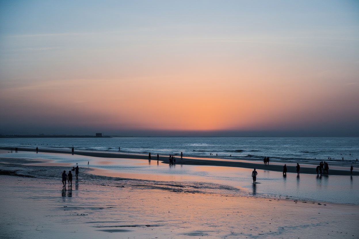 Qurum Beach — the most accessible beach in Muscat, best in the late afternoon when the heat drops